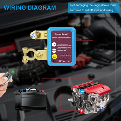 Interruptor mestre remoto de corte de bateria para carro 12 V 240 A
