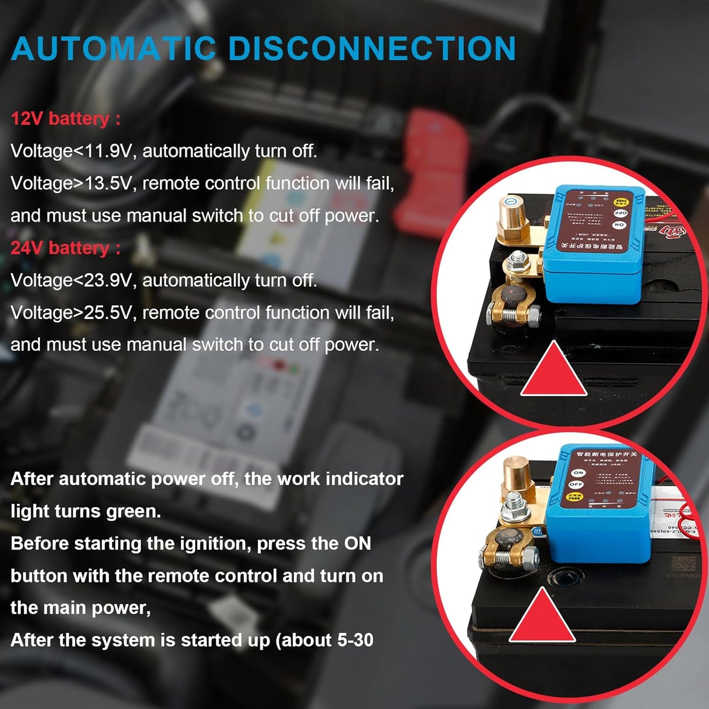 Interruptor mestre remoto de corte de bateria para carro 12 V 240 A